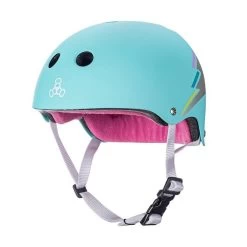 Triple 8 Triple8 Certified Sweatsaver Teal Lightning Hologram Helmet